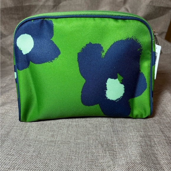 CLINIQUE x Kate Spade Navy Green Makeup Cosmetic Bag, Travel Pouch - Picture 8 of 9